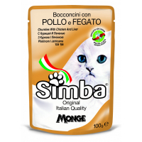 Вологий корм для кішок Simba Cat Wet курка та лівер 100 г (8009470009355)
