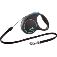 Повідець для собак Flexi Black Design S трос 5 м (блакитний) (4000498033333)