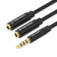 Кабель мультимедійний 3.5mm M to 2x3.5mm F (4pin) Vention (BBVBY)