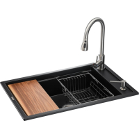 Мийка кухонна GRANADO Basic Estella black (+ змішувач Campo LUX inox + дозатор Redondo inox + кошик + (ksg0101)