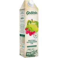 Сік Galicia Яблучно-малинового пастеризованого неосвітленого 1 л (4820209563467)