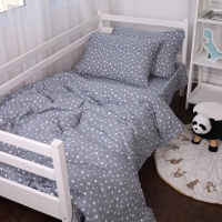 Постільна білизна MirSon 012 Grey Stars Фланель 2x143x210 Сімейний (2200009653148)