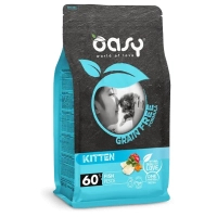 Сухий корм для кішок OASY CAT Grain Free Kitten з білою рибою, яблуком та гарбузом 1.5 кг (8053017347370)
