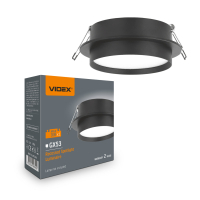 Світильник точковий Videx під лампу GX53 врізний Круглий Чорний (VL-SPF33R-B)