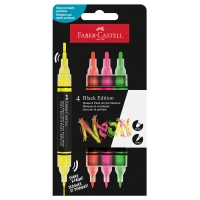 Набір маркерів Faber-Castell акрилові двобічні Black Edition Shake & Paint Neon Acrylic Marker, 4 неонові кольори (33105)
