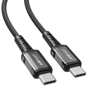 Дата кабель USB-C to USB-C 1.2m 3A nylon black Acefast (6974316280521)