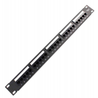 Патч-панель 19" телефонна 1U, 25xRJ-45, Cat.3, DUAL type Voltronic (PPU25-1U)