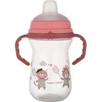 Поїльник-непроливайка Canpol babies Bonjour Paris з силіконовим носиком FirstCup 250 мл Рожева (56/613_pin)