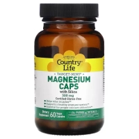 Мінерали Country Life Магній з кремнієм, 300 мг, Target-Mins, Magnesium Caps with Silica, 120 вегет.¶Магній з кремнієм (CLF-02474)