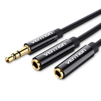 Кабель мультимедійний 3.5mm M to 2x3.5mm F 0.3m Vention (BBSBY)