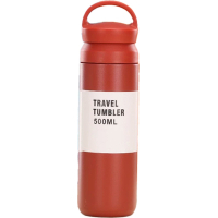 Термос Merlion Travel Tumbler 500 мл, подвійна кришка з ручкою, червоний (SUS304-500Red)