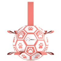 Іграшка для собак MISOKO&CO М'яч надувний у формі футбольного м'яча білий з рожевим 18.5 см (KINMSK70110)