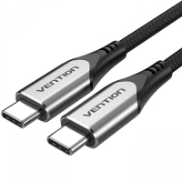 Дата кабель USB-C to USB-C 0.5m 60W USB 3.1 cotton braided Vention (TAAHD)