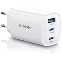 Зарядний пристрій Choetech 2xUSB-C + 1xUSB PD65W GaN (PD9006)