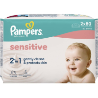 Дитячі вологі серветки Pampers Sensitive 2 x 80 шт(160 шт) (8006530135252)