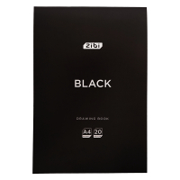 Альбом для малювання ZiBi (планшет) А4 BLACK, 20 аркушів, клеєний блок, чорний (ZB.1465-01)