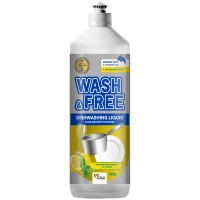Засіб для ручного миття посуду Wash&Free Соковитий лимон та м'ята 500 г (4823128001362)