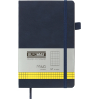 Книга записна Buromax Primo 125x195 мм 96 аркушів в клітинку обкладинка зі штучної шкіри Синя (BM.291161-02)