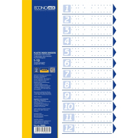 Роздільник сторінок Economix А4 пластик, 12 розділів, кольоровий (E30808)