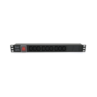 Силовий блок 19" 9 розеток С13, без кабеля, вимикач, метал. корпус Voltronic (PPX9PDUGR)