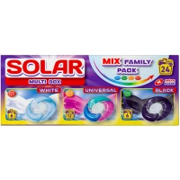 Капсули для прання Solar Household Multi Box White + Universal + Black 24 шт. (4820269930391)