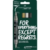 Набір маркерів Faber-Castell акрилові двобічні Multimark Acrylic Metallic, 4 кольори (33114)