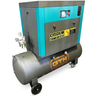 Компресор GTM гвинтовий, ресивер 200л, 680л/хв, 5.5kW, 8бар, 380V, інвертор, кожух (DLG5.5V WITH CLOSED CASE)