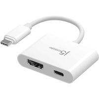 Перехідник USB-C M to HDMI F + USB-C F PD100W white J5create (JCA152-N)