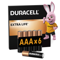 Батарейка Duracell AAA лужні 6 шт. в упаковці (5000394107472 / 81483511)