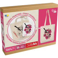 Набір для творчості Rosa Talent екосумка-розмальовка, Flowers, 38х42 см (4823098544623)