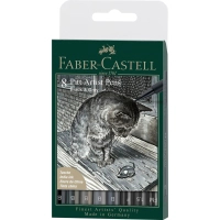 Лайнер Faber-Castell набір капілярних ручок Pitt Artist Pens Black & Grey, 8 штук чорний та сірий (32103)