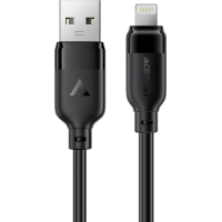 Дата кабель USB 2.0 AM to Lightning 1.2m 2.4A TPE black Acefast (6974316286202)