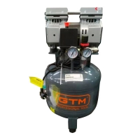 Компресор GTM ресивер 30л, 105л/хв, 0.75kW, 8бар, 220V, 2 циліндри, безмасляний (KAWL750-30L)