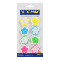 Магніт Buromax набір FLOWERS, 8 шт 30 мм (BM.0046)