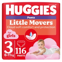 Підгузки Huggies Little Movers/Pants 3 M-Pack 6-11 кг для дівчаток 116 шт (5029054568033)