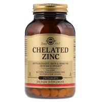 Мінерали Solgar Цинк хелат, Chelated Zinc, 250 таблеток (SOL-00801)