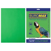 Папір Buromax А4, 80g, INTENSIVE green, 50sh (BM.2721350-04)