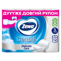 Туалетний папір Zewa Deluxe білий 3 шари 12 рулонів (7322540989779)