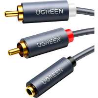 Кабель мультимедійний 3.5mm F to 2xRCA M 1.0m Black Ugreen (10588)