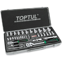 Набір інструментів Toptul з тріскачкою 1/4", 1/2" 34шт. (GCAD3401)