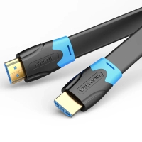Кабель мультимедійний HDMI M to HDMI M 1.0m 4K60Hz flat black Vention (AAKBF)