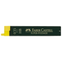 Грифель для механічного олівця Faber-Castell Super-Polymer НВ (діаметр 0,35 мм), 12 штук в пеналі (16527)