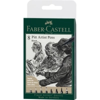 Лайнер Faber-Castell набір капілярних ручок PITT ARTIST PEN кол. чорний 8 шт (XXS, S, F, M, 1,5, C, B, FH) (32112)