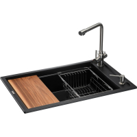 Мийка кухонна GRANADO Optimal Estella black (+ змішувач Badalona LUX inox + дозатор Redondo inox + коши (ksg0201)