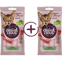 Ласощі для котів Delickcious Кремові тунець з додаванням алое 1+1 (4820269148048)