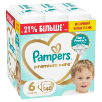 Підгузки Pampers Premium Care Розмір 6 (13-18 кг) 140 шт (8006530223683)