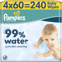 Дитячі вологі серветки Pampers 99 Water, 240 шт (8006530116305)