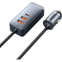 Зарядний пристрій Baseus 2xUSB-C + 2xUSB 120W + extension cord gray (CCBT-A0G)