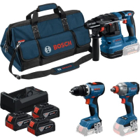 Набір електроіструментів Bosch Professional, GSR 18V-65 + GBH 18V-22 + GDX 18V-285, 3x5Ah, ЗП, сумка M-BAG (0.615.A50.093)