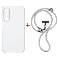 Чохол до мобільного телефона Dengos Case + Cross-body Strap Samsung Galaxy A37 Clear+Grey (DG-KM-CCRB-05)